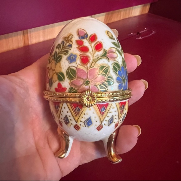 💚Hand-painted floral egg trinket box - Picture 5 of 5